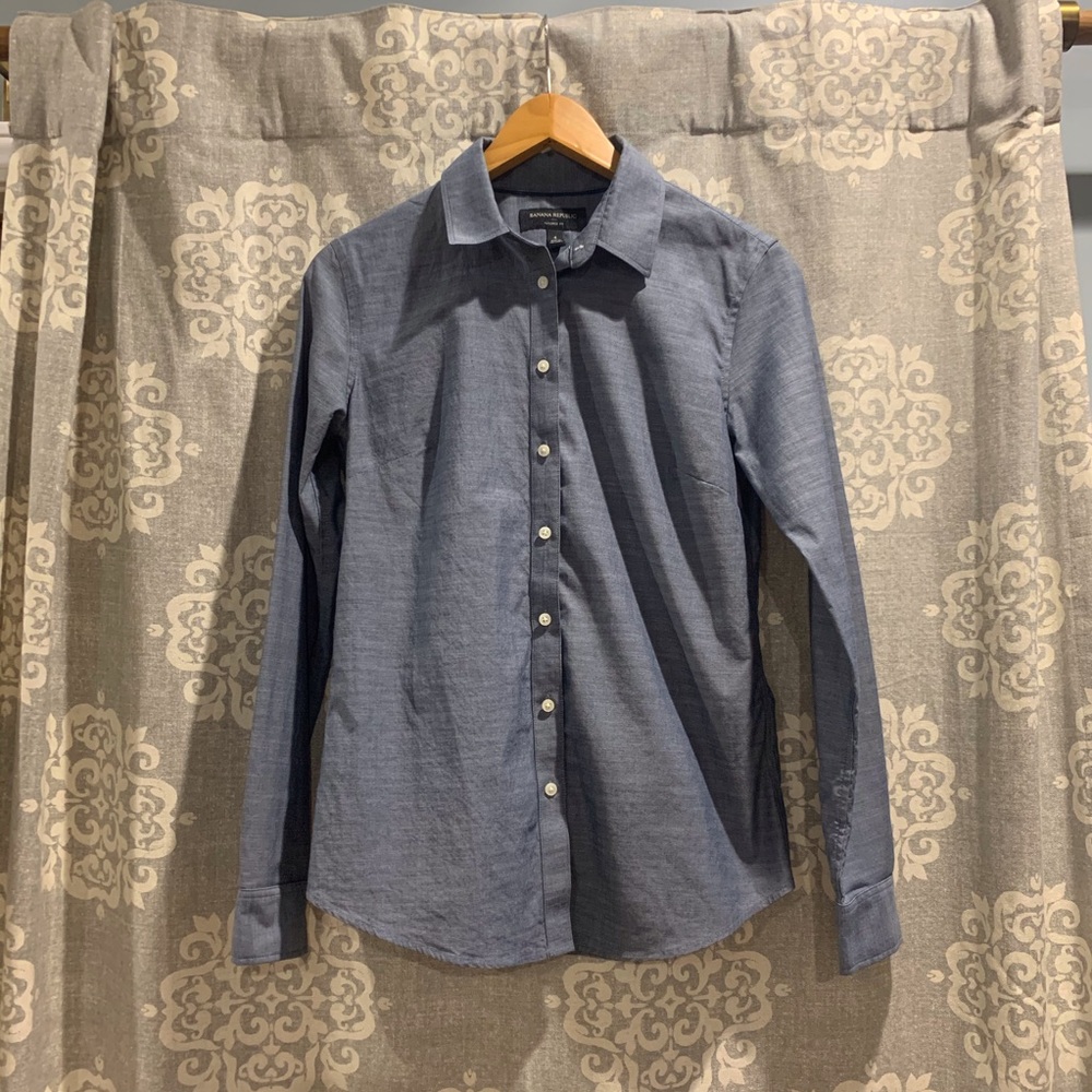 Banana Republic Factory Blue Tailored Fit Top